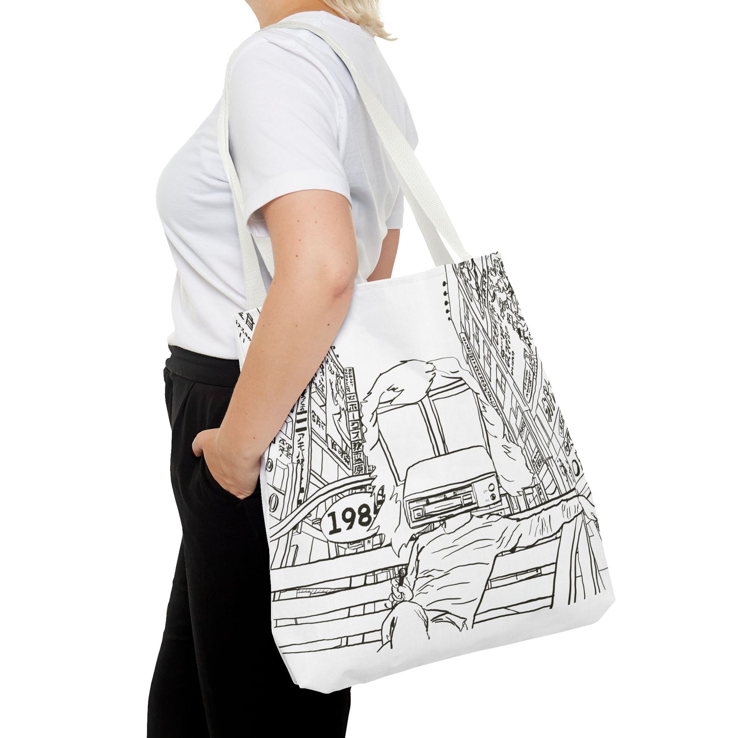 8-Track Player in a Digital World - Artistic Tote Bag: Unique, Versatile, Fun, Eco-Friendly, Great for Everyday Use, Gift for Art Lovers, Travel Essential