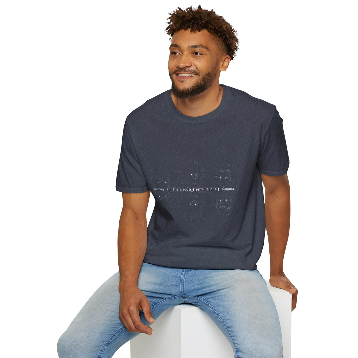 Monkey in the Middle - Unisex Softstyle T-Shirt