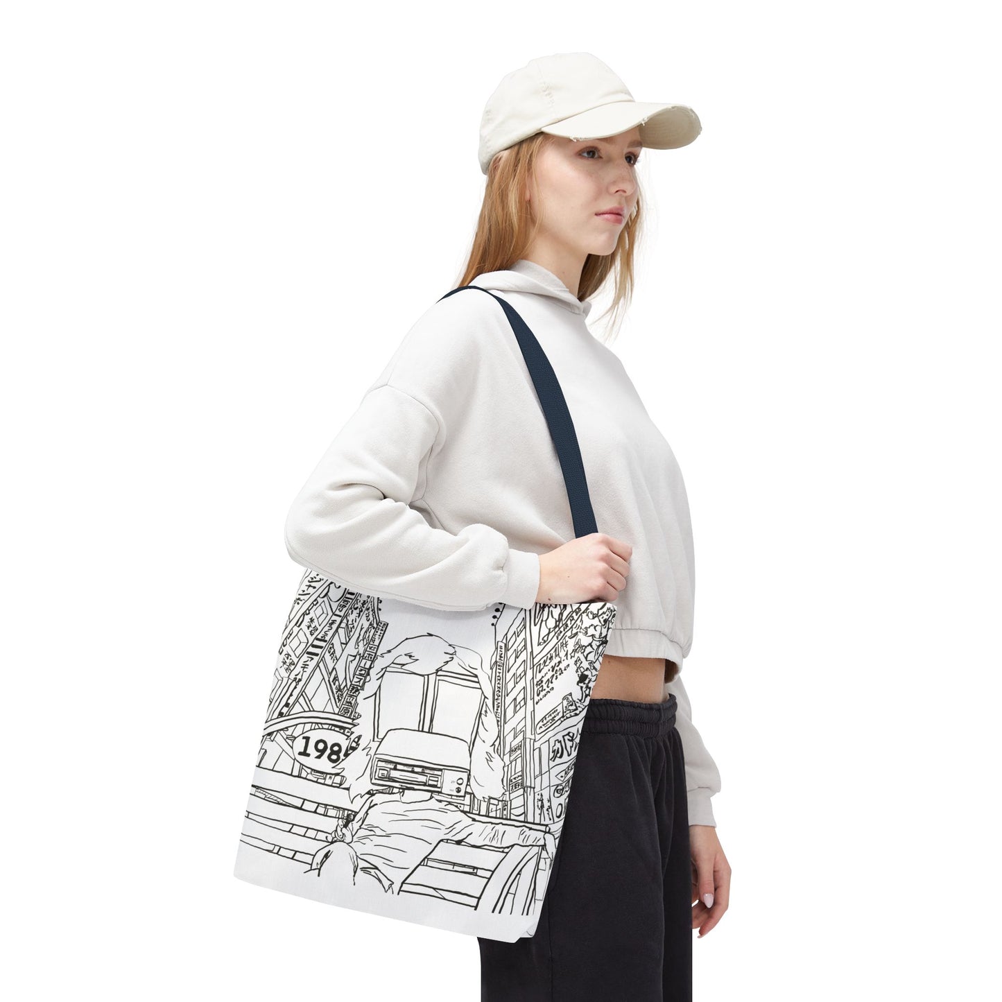 8-Track Player in a Digital World - Artistic Tote Bag: Unique, Versatile, Fun, Eco-Friendly, Great for Everyday Use, Gift for Art Lovers, Travel Essential