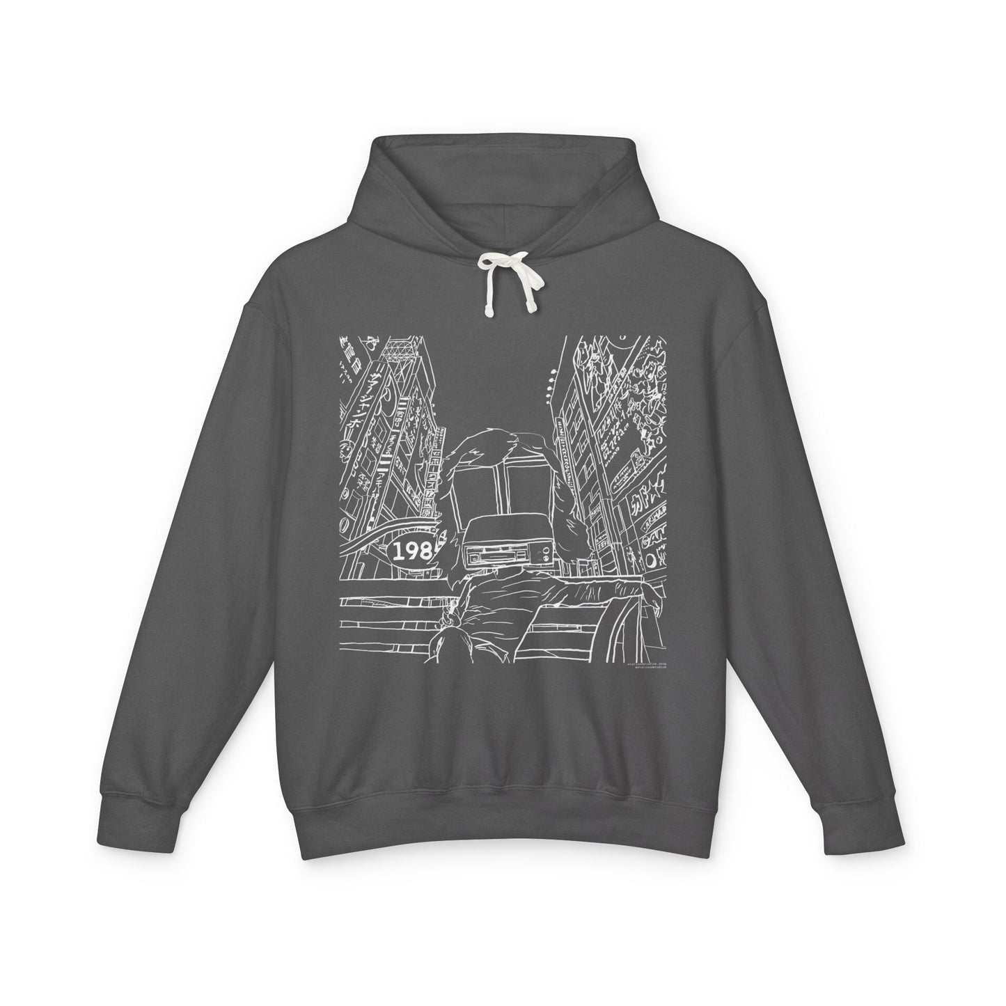 City Driver Sketch Hoodie — Vintage 1984 Convertible Illustration