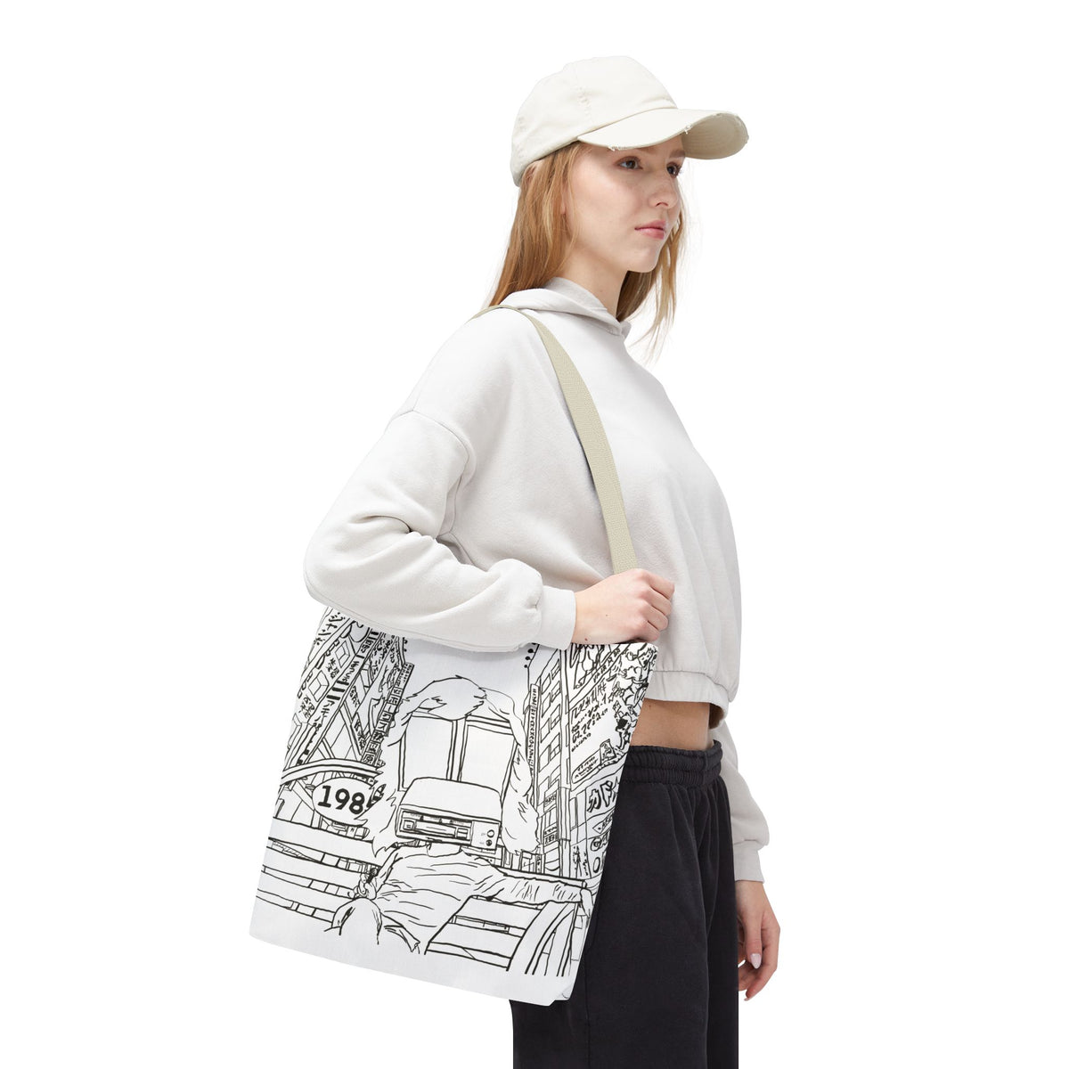 8-Track Player in a Digital World - Artistic Tote Bag: Unique, Versatile, Fun, Eco-Friendly, Great for Everyday Use, Gift for Art Lovers, Travel Essential