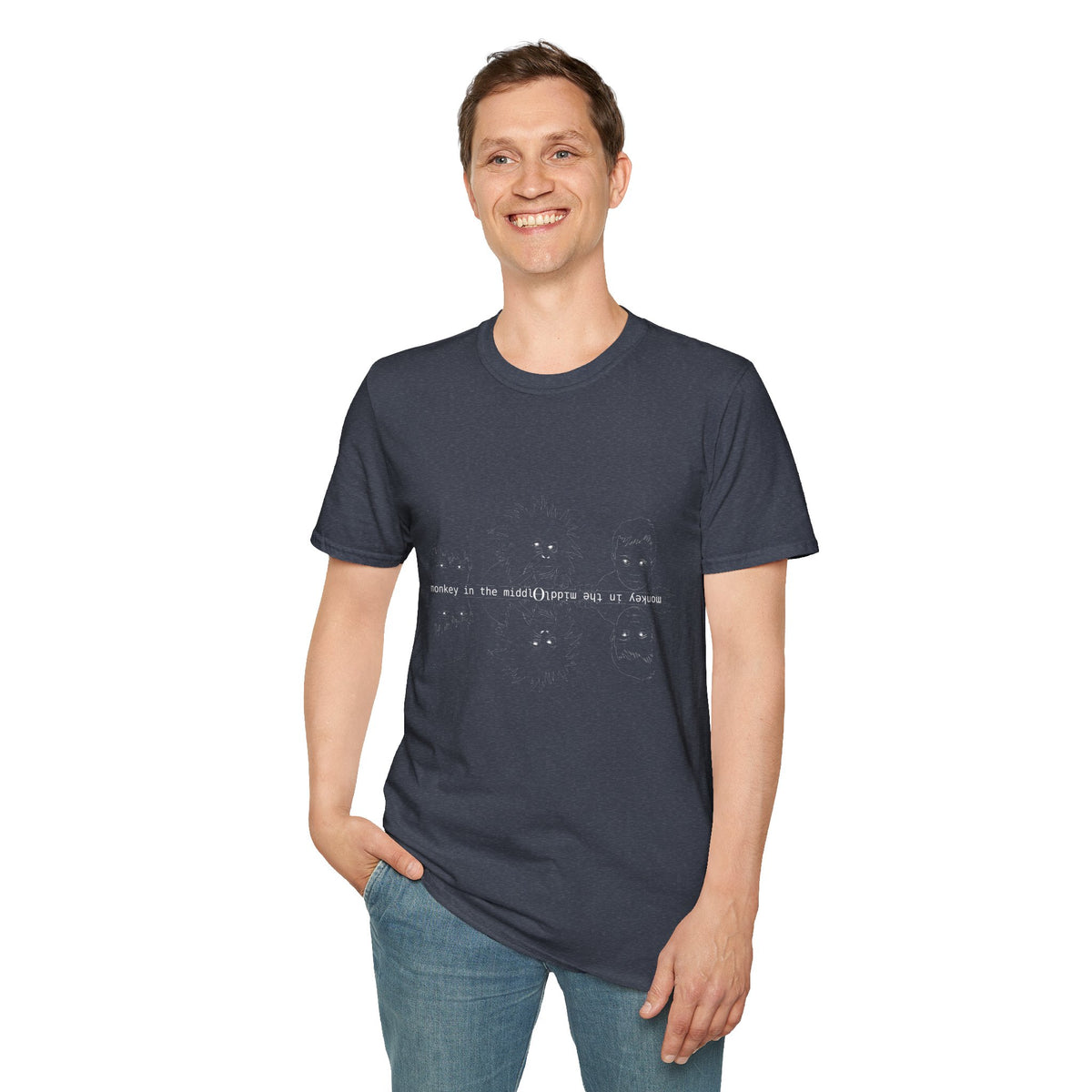 Monkey in the Middle - Unisex Softstyle T-Shirt