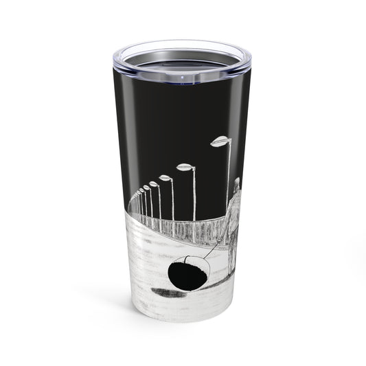 Walk the Moon - Artistic 20oz Tumbler | Unique Travel Mug for Coffee Lovers | Black and White Design | Gift for Him or Her | Modern Home Decor