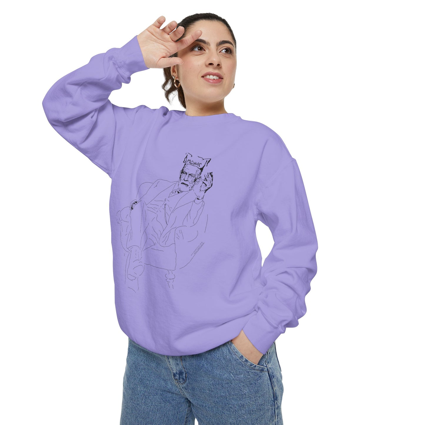 Sketch Mumos - Jester Philosopher - Sweatshirt — Minimal Line Art Crewneck