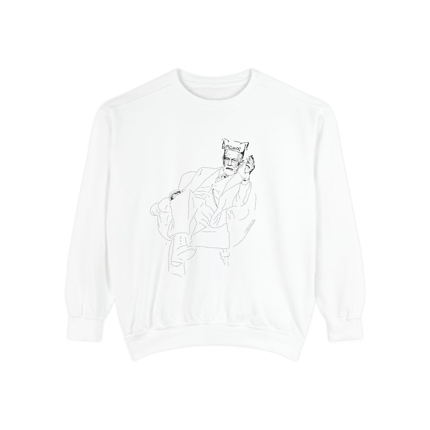 Sketch King Portrait Sweatshirt — Minimal Line Art Crewneck