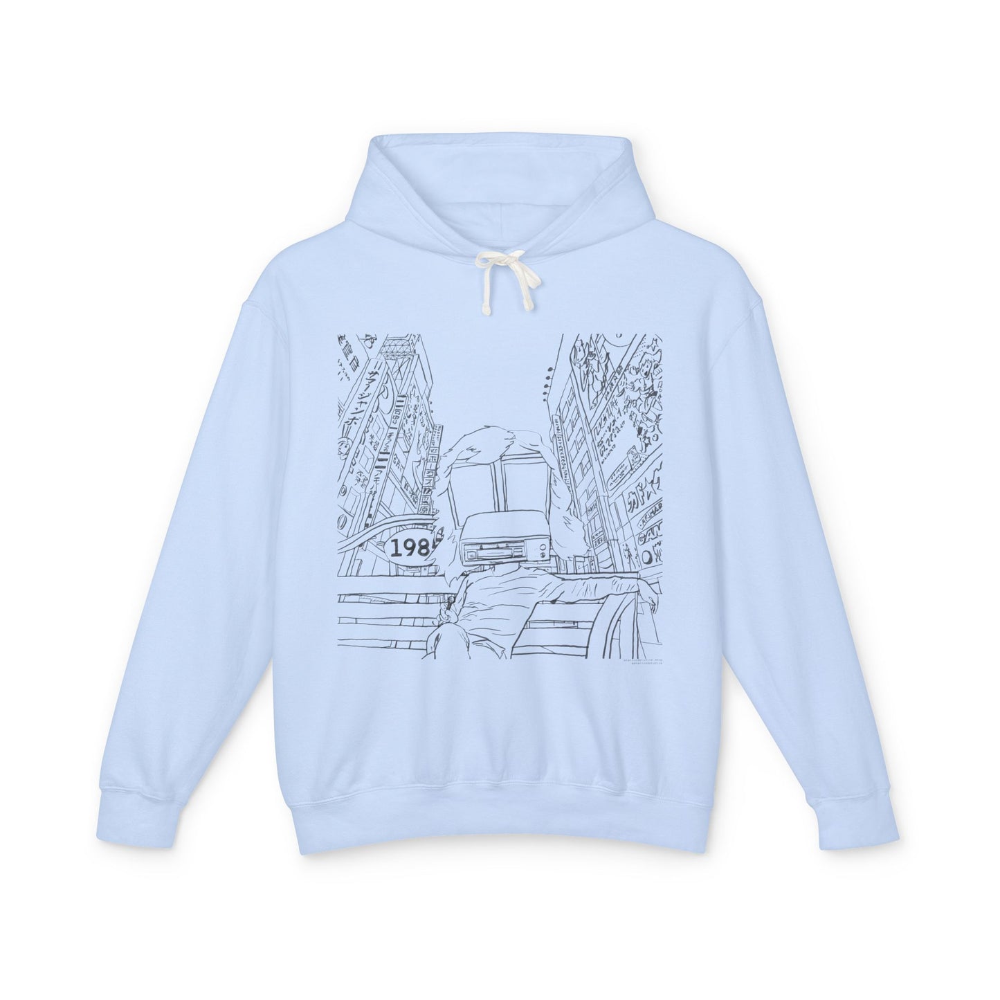 City Driver Sketch Hoodie — Vintage 1984 Convertible Illustration