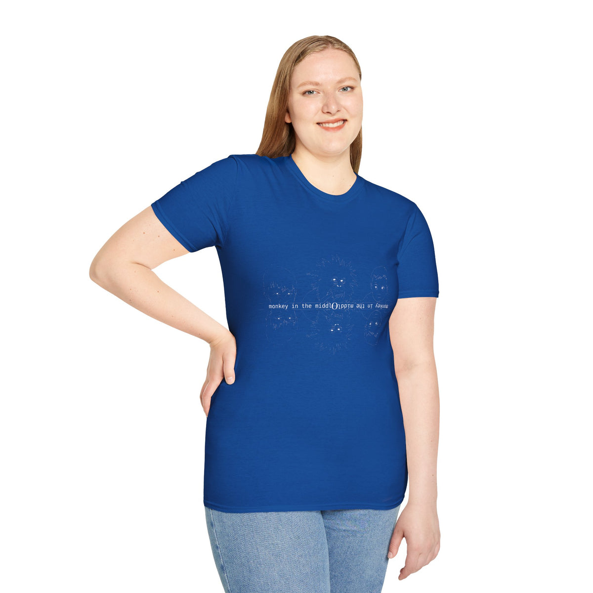 Monkey in the Middle - Unisex Softstyle T-Shirt
