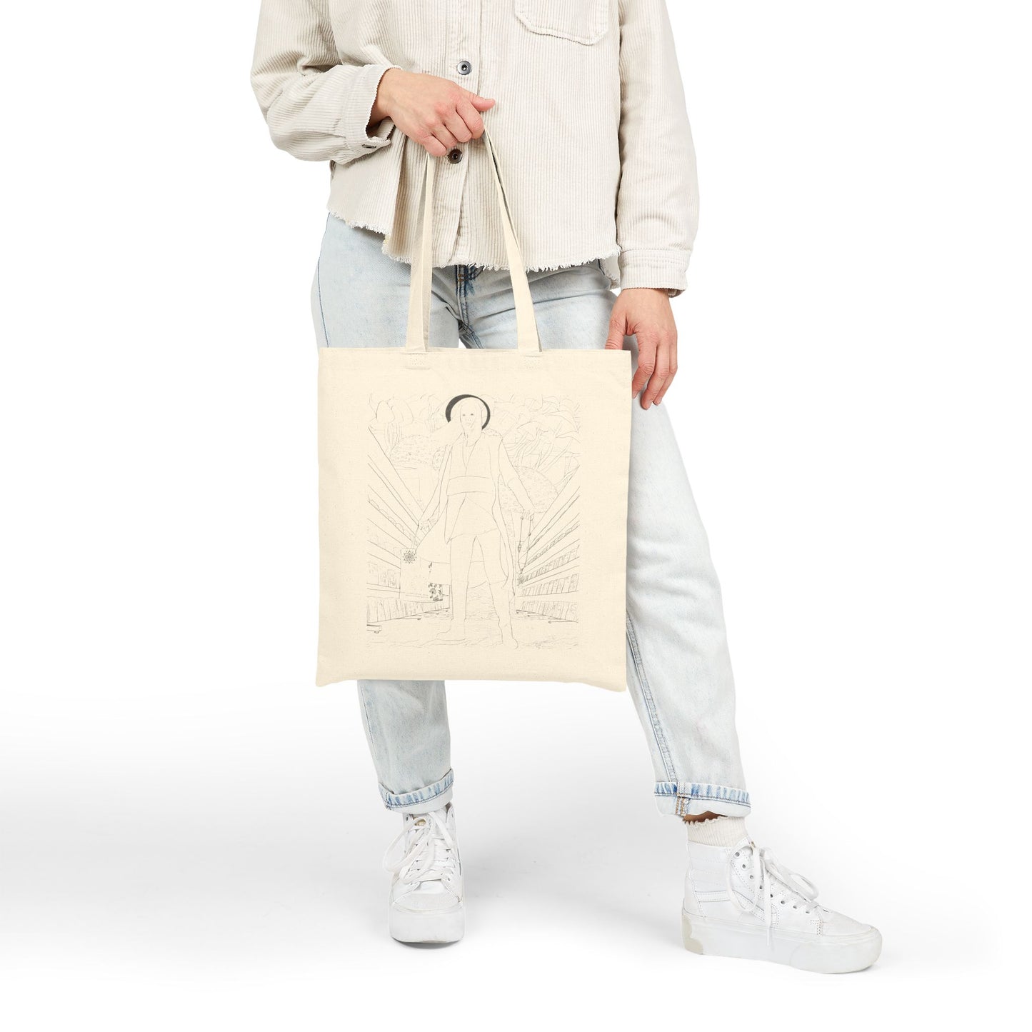 Patron Saint of the Ethereal - Stylish Cotton Canvas Tote Bag for Everyday Use, Eco-Friendly Shopping Bag, Artist Design, Gift for Her, Minimalist Accessories