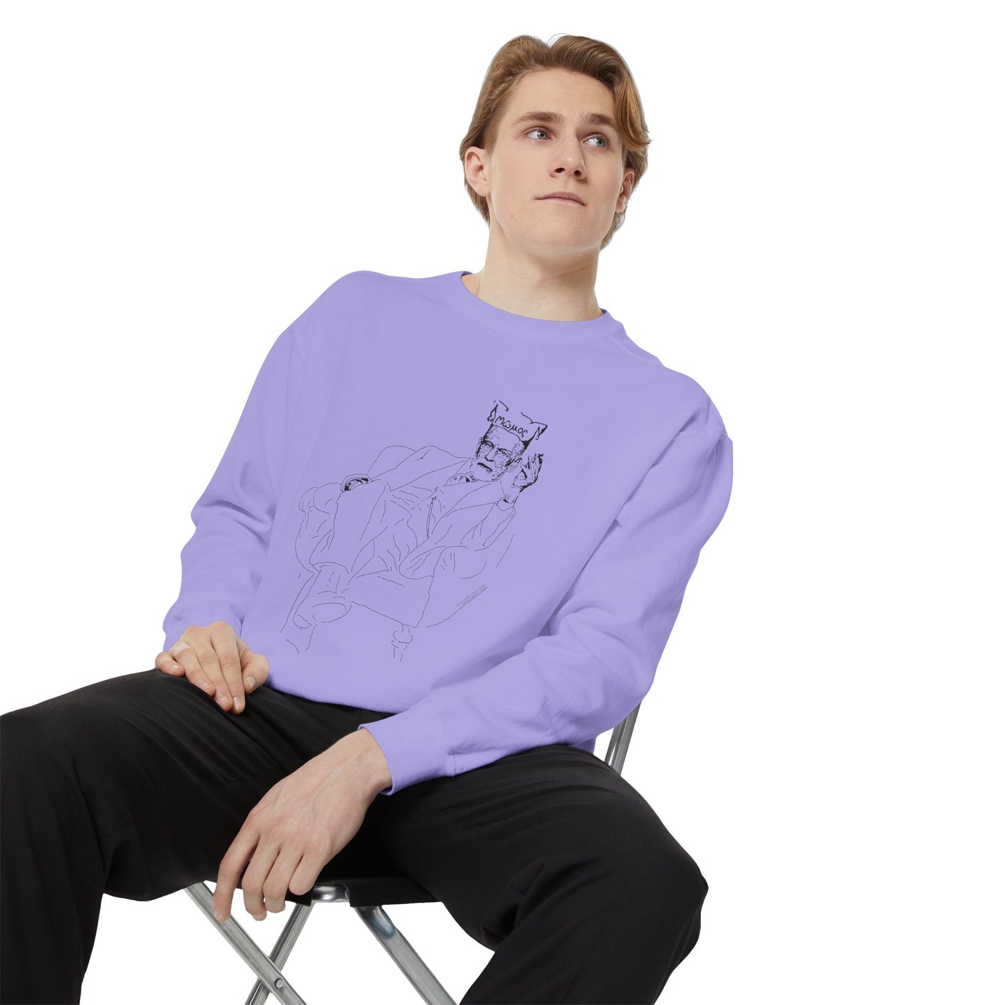 Sketch Mumos - Jester Philosopher - Sweatshirt — Minimal Line Art Crewneck