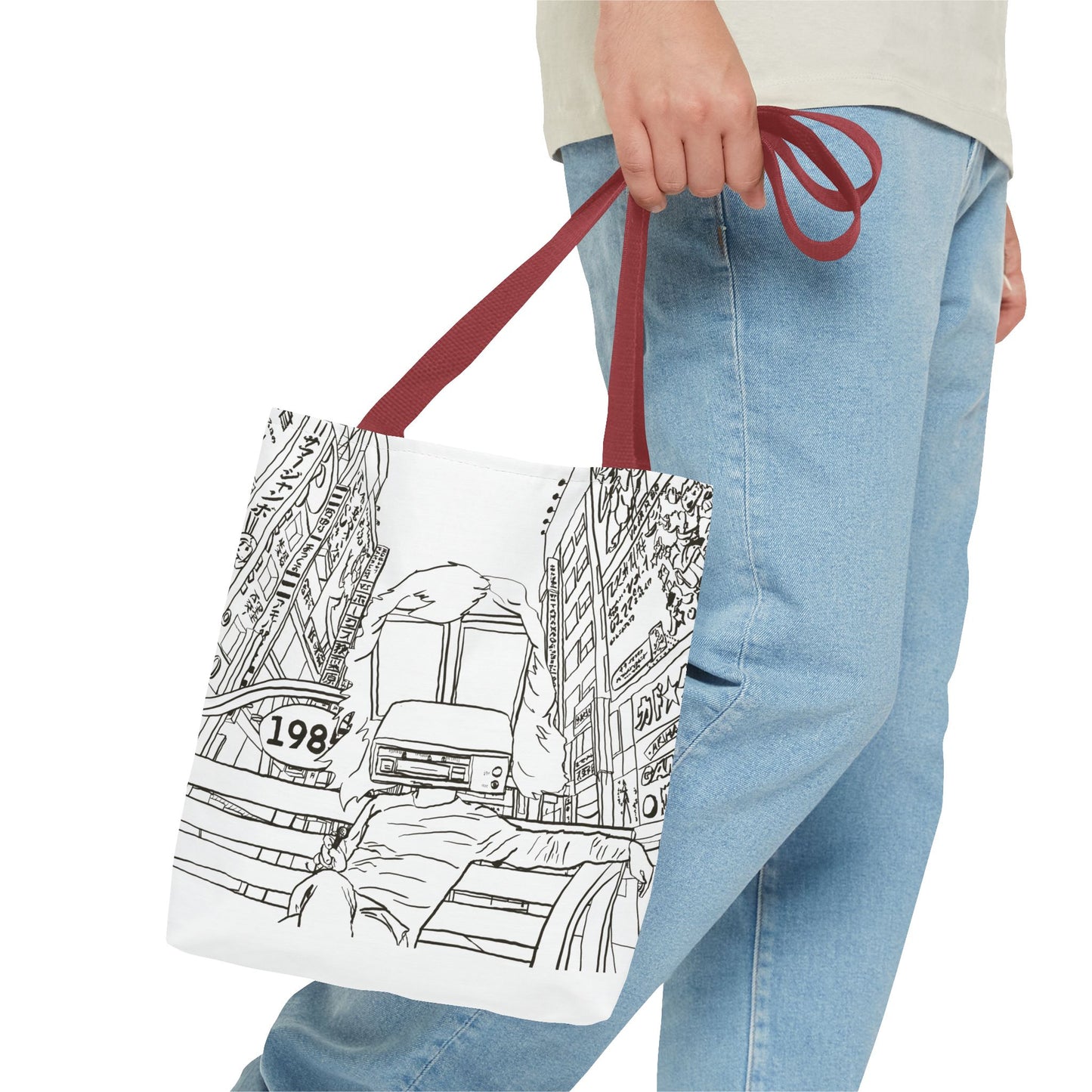 8-Track Player in a Digital World - Artistic Tote Bag: Unique, Versatile, Fun, Eco-Friendly, Great for Everyday Use, Gift for Art Lovers, Travel Essential