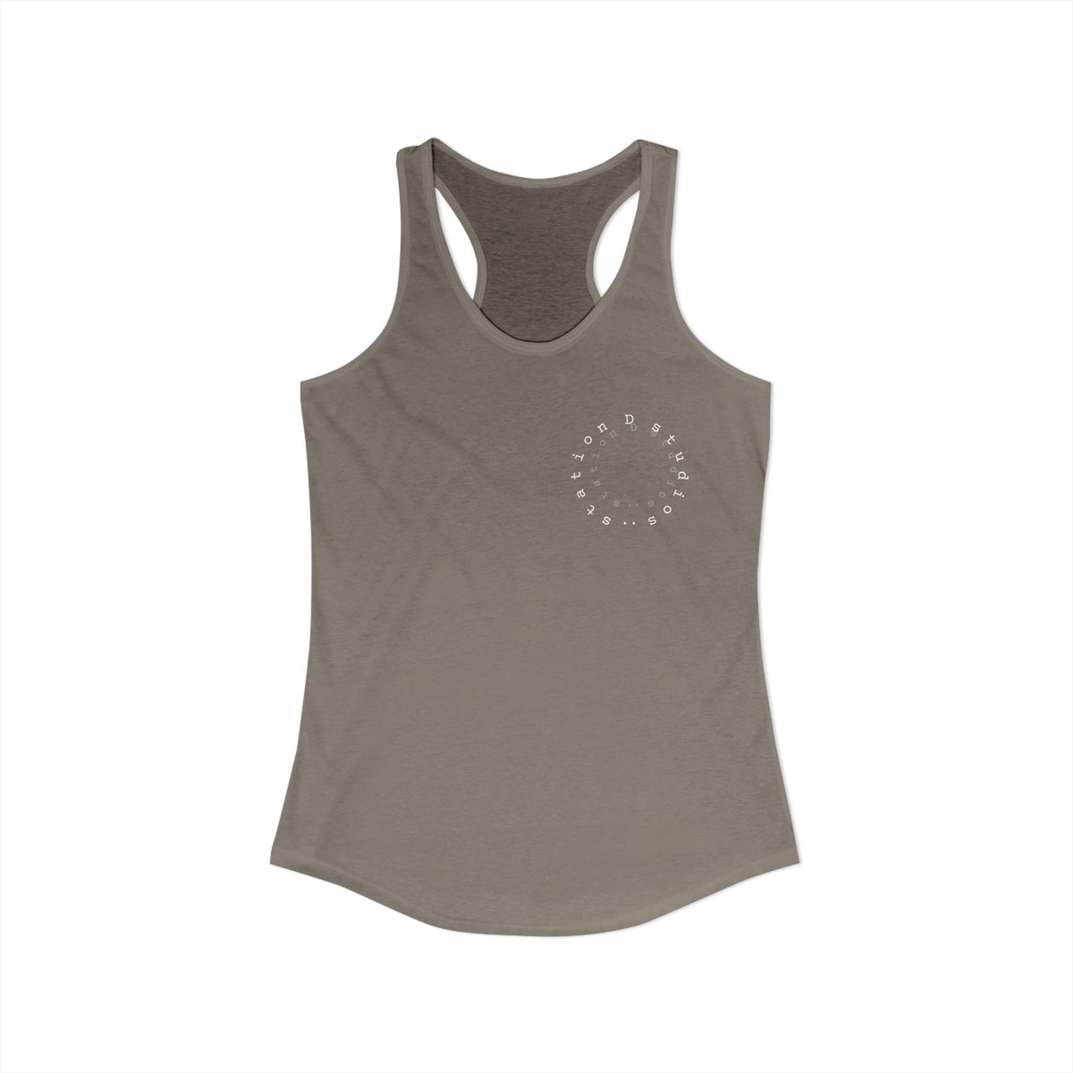 station D studios - Women's Racerback Tank Top, Summer Fitness Top, Casual Workout Tank, Graphic Fitness Shirt, Gift for Active Women