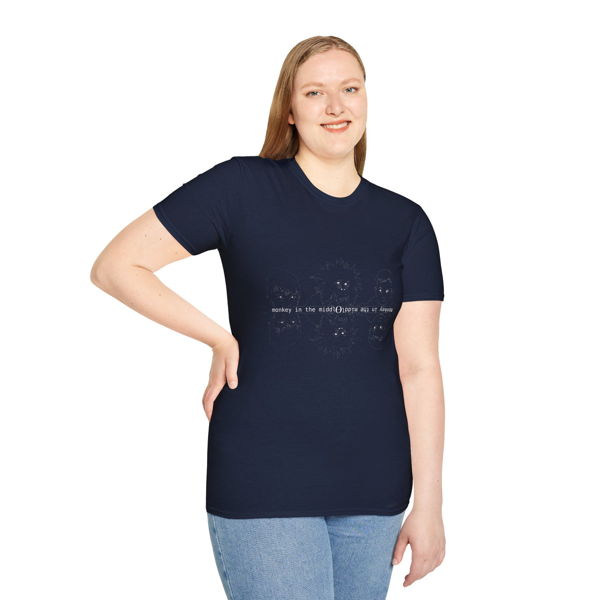Monkey in the Middle - Unisex Softstyle T-Shirt