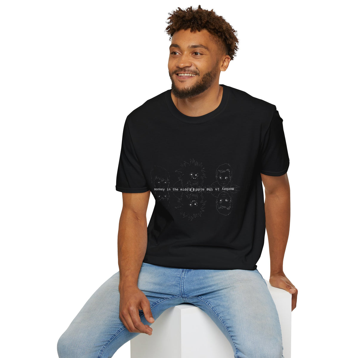 Monkey in the Middle - Unisex Softstyle T-Shirt