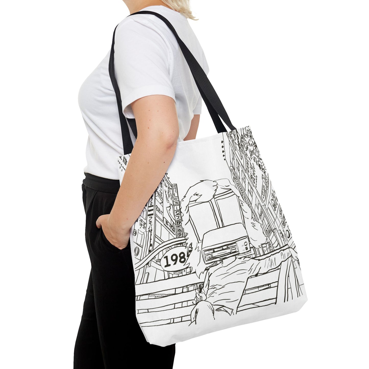 8-Track Player in a Digital World - Artistic Tote Bag: Unique, Versatile, Fun, Eco-Friendly, Great for Everyday Use, Gift for Art Lovers, Travel Essential