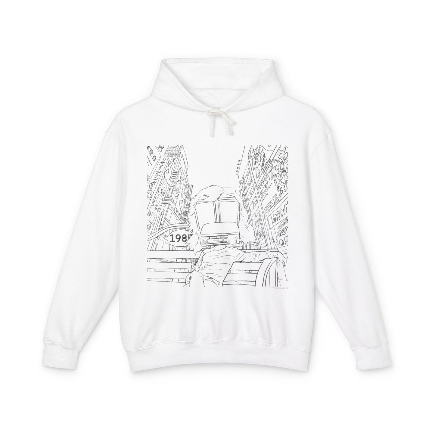 City Driver Sketch Hoodie — Vintage 1984 Convertible Illustration