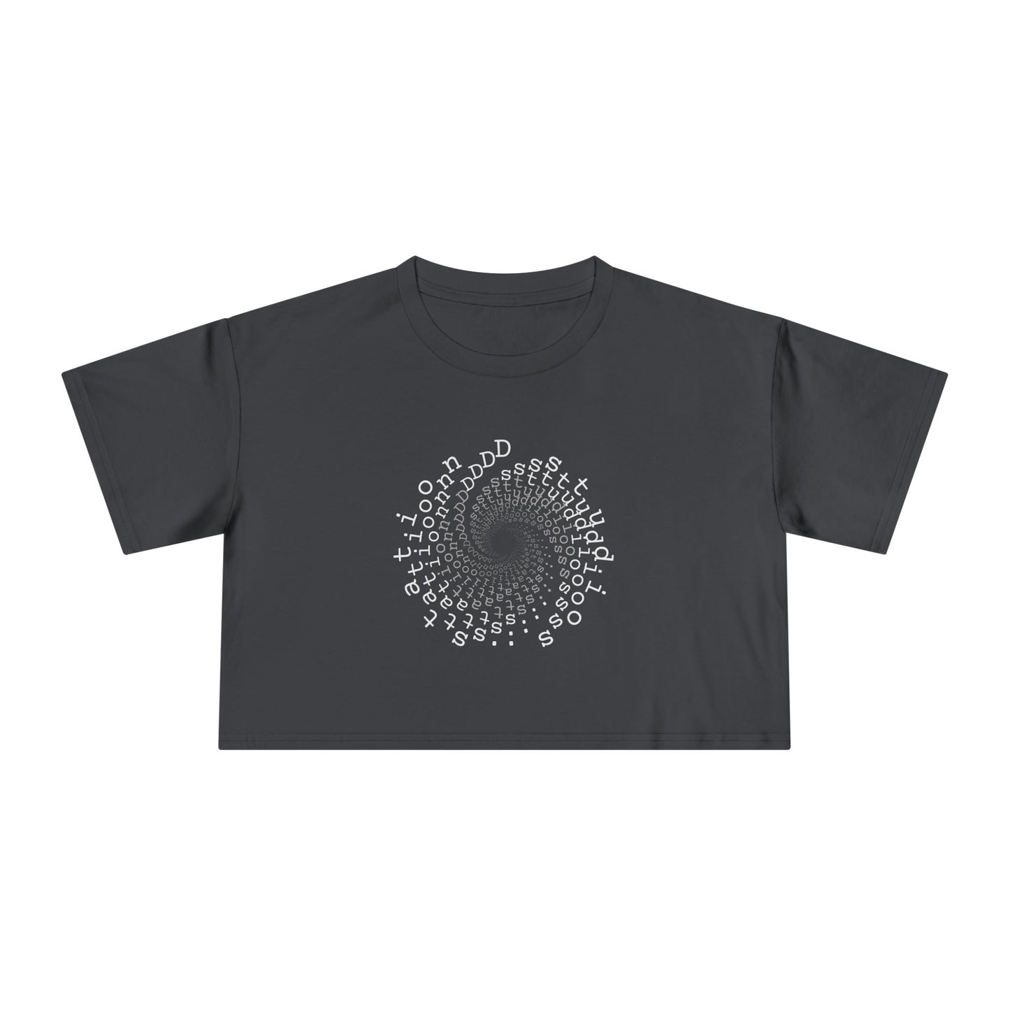 station D studios - Spiral Bloom Women's Crop Tee | Trendy Summer Fashion, Casual Wear, Gift for Her, Festival Outfit, Spiraled Design