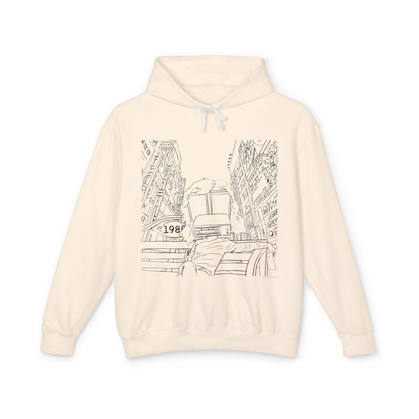 City Driver Sketch Hoodie — Vintage 1984 Convertible Illustration