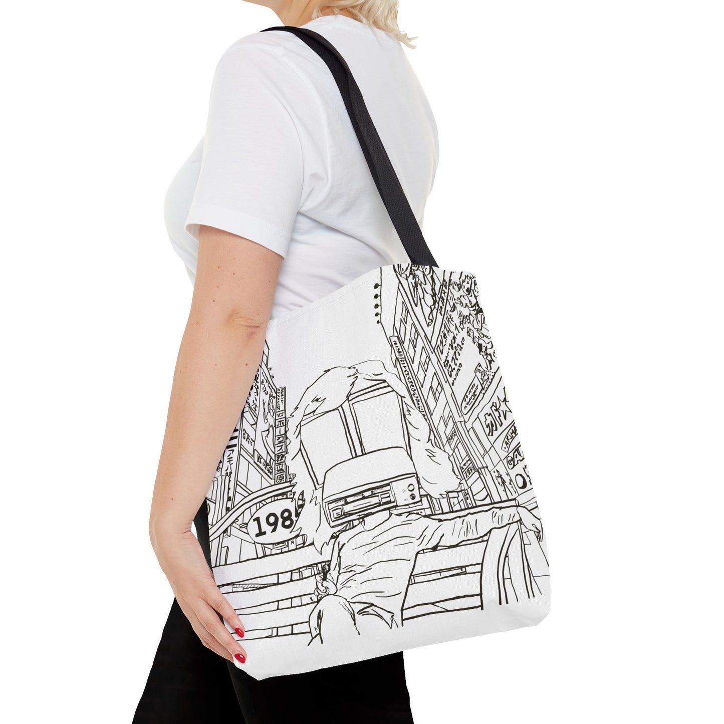 8-Track Player in a Digital World - Artistic Tote Bag: Unique, Versatile, Fun, Eco-Friendly, Great for Everyday Use, Gift for Art Lovers, Travel Essential