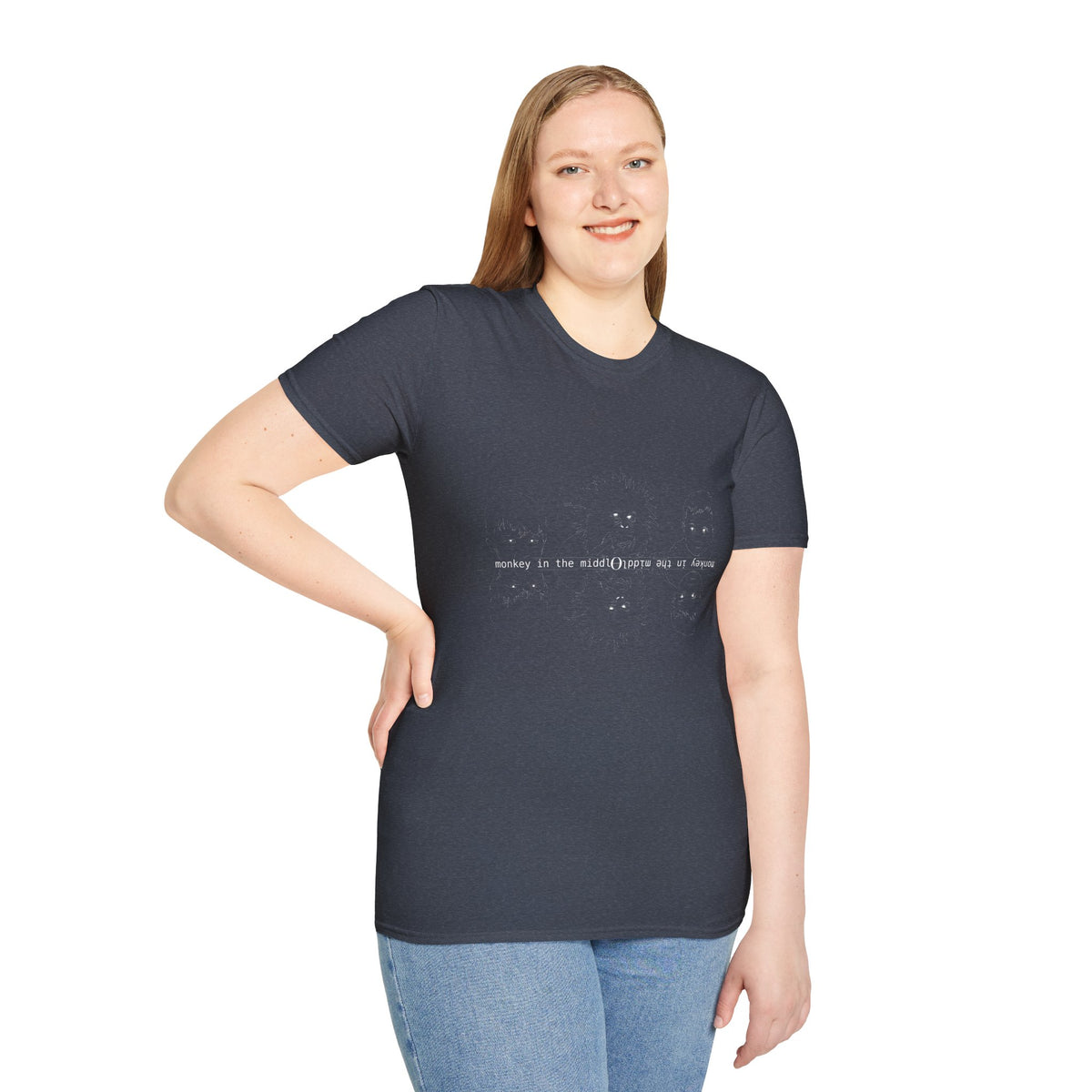 Monkey in the Middle - Unisex Softstyle T-Shirt