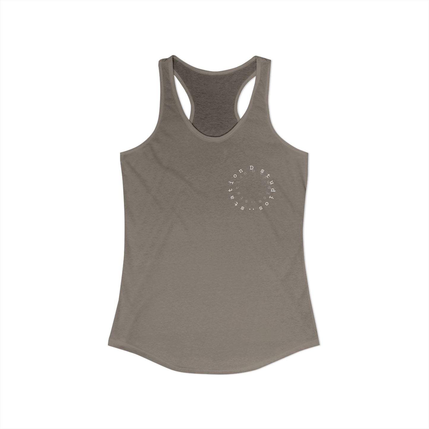 station D studios - Women's Racerback Tank Top, Summer Fitness Top, Casual Workout Tank, Graphic Fitness Shirt, Gift for Active Women