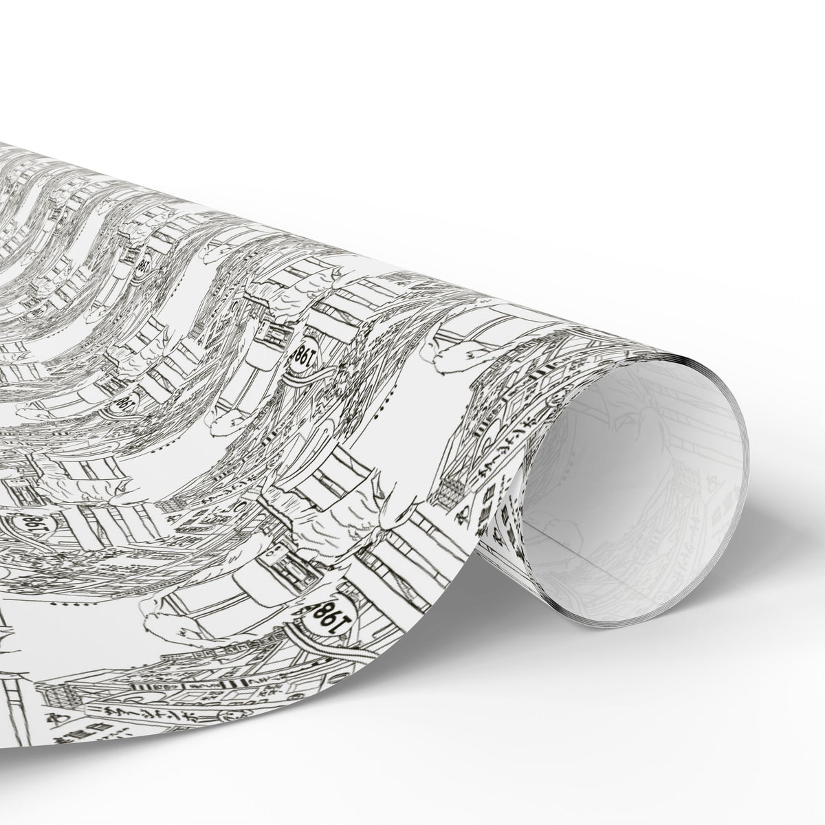 Wrapping Paper — Elegant Black & White Architectural Pattern Gift Wrap