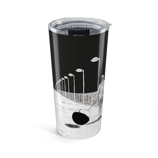 Walk the Moon - Artistic 20oz Tumbler | Unique Travel Mug for Coffee Lovers | Black and White Design | Gift for Him or Her | Modern Home Decor
