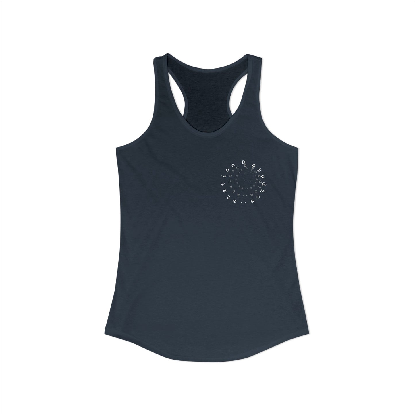 station D studios - Women's Racerback Tank Top, Summer Fitness Top, Casual Workout Tank, Graphic Fitness Shirt, Gift for Active Women