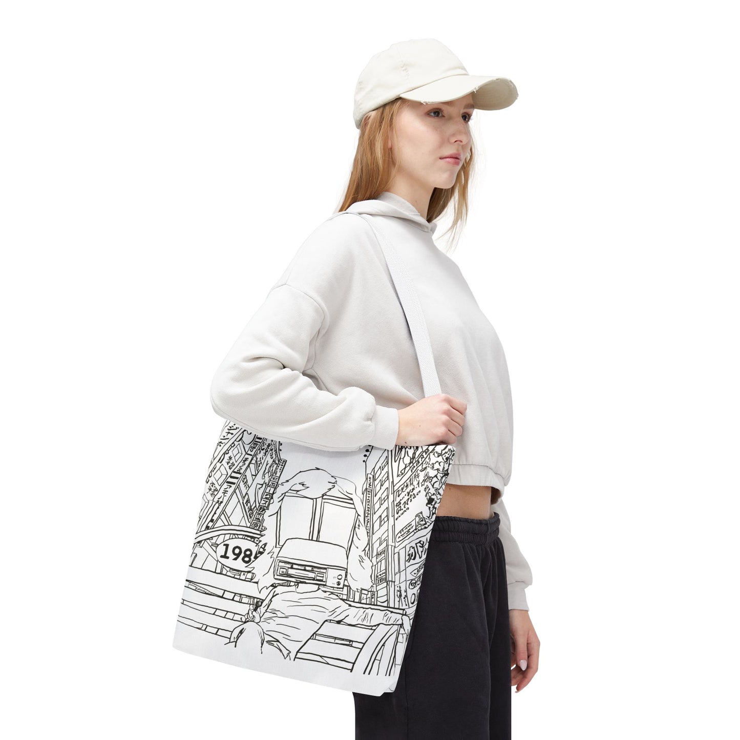 8-Track Player in a Digital World - Artistic Tote Bag: Unique, Versatile, Fun, Eco-Friendly, Great for Everyday Use, Gift for Art Lovers, Travel Essential
