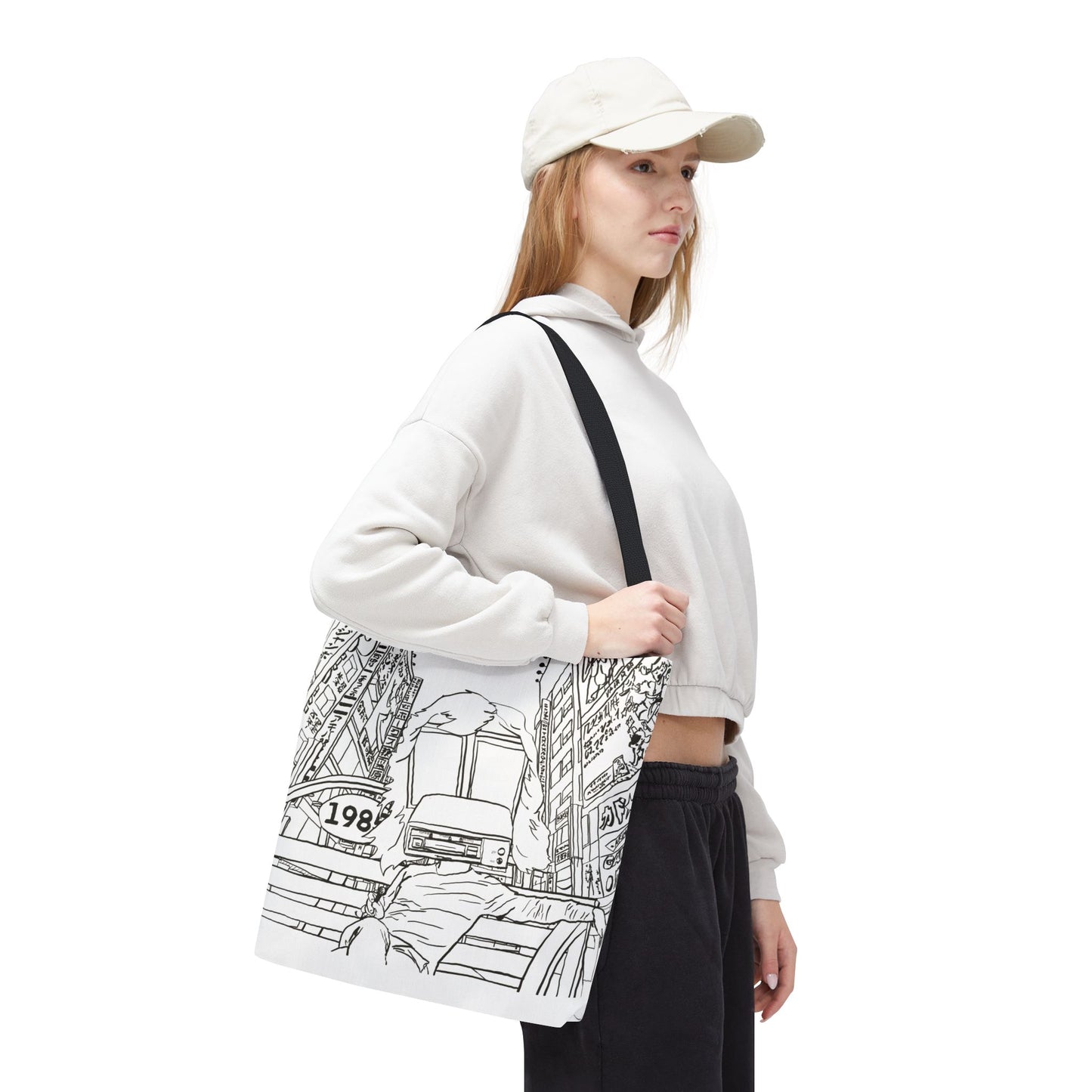 8-Track Player in a Digital World - Artistic Tote Bag: Unique, Versatile, Fun, Eco-Friendly, Great for Everyday Use, Gift for Art Lovers, Travel Essential