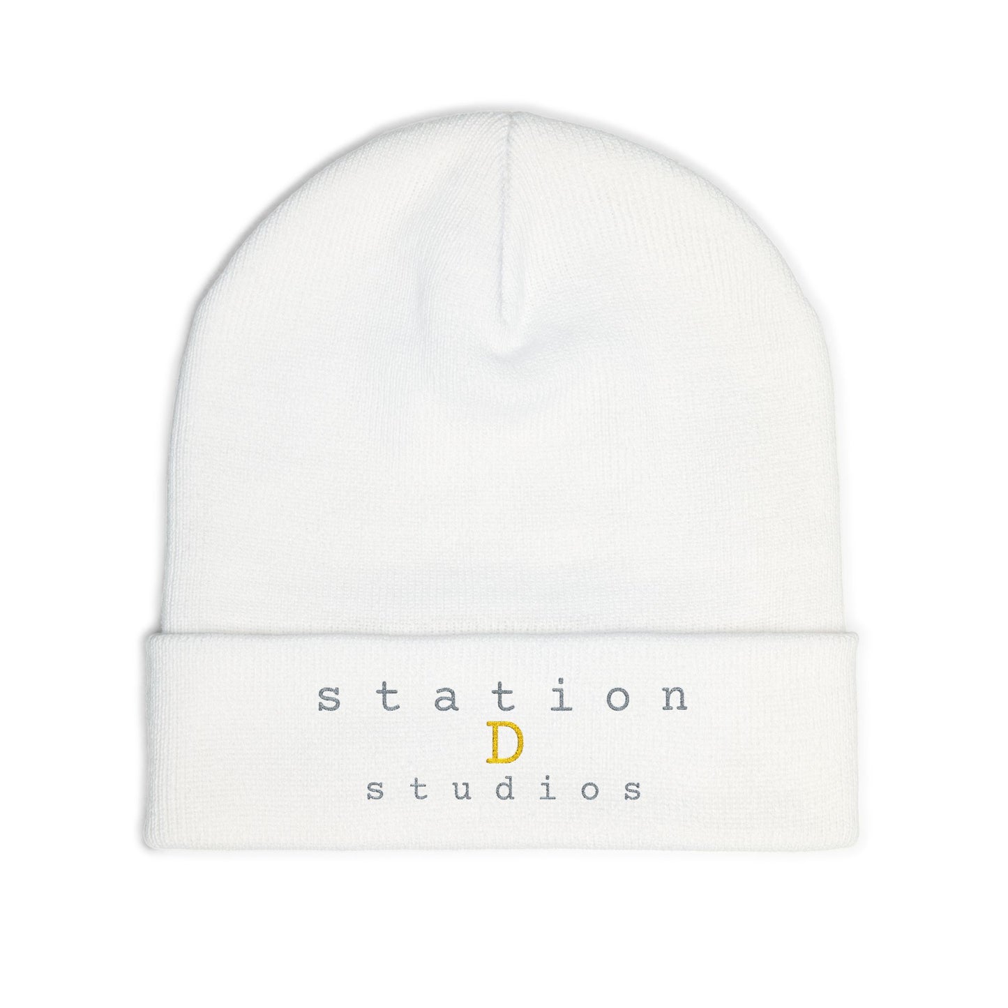 station D studios - Embroidered Knit Beanie - Customizable Winter Hat, Perfect for Cold Weather, Personalized Gift, Cozy Accessory, Stylish Headwear