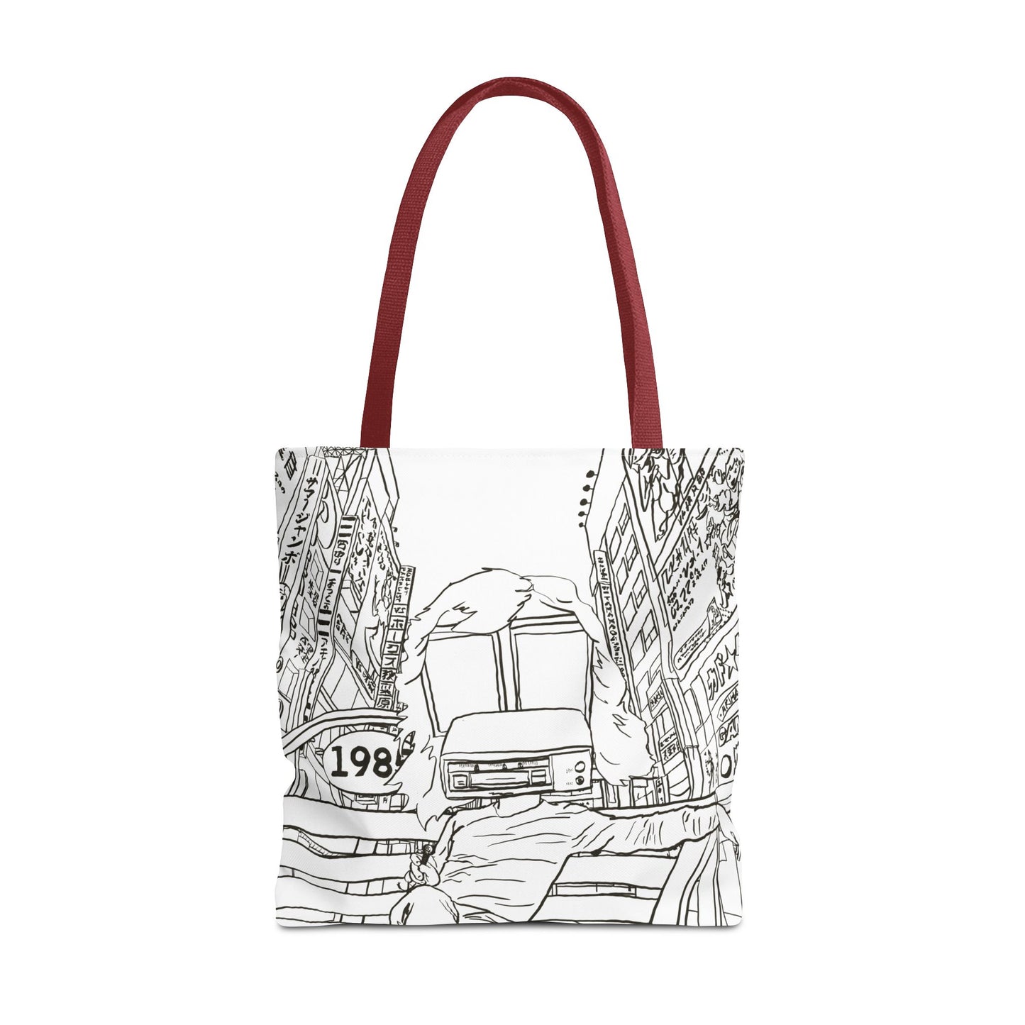 8-Track Player in a Digital World - Artistic Tote Bag: Unique, Versatile, Fun, Eco-Friendly, Great for Everyday Use, Gift for Art Lovers, Travel Essential