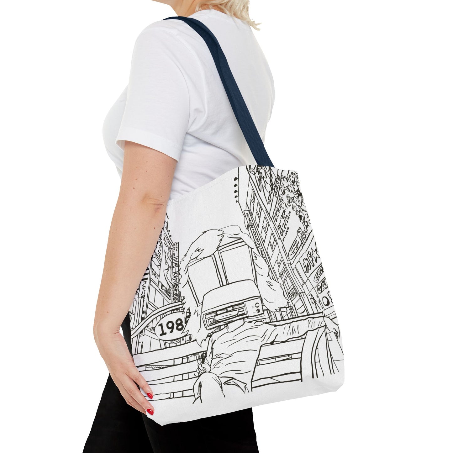 8-Track Player in a Digital World - Artistic Tote Bag: Unique, Versatile, Fun, Eco-Friendly, Great for Everyday Use, Gift for Art Lovers, Travel Essential