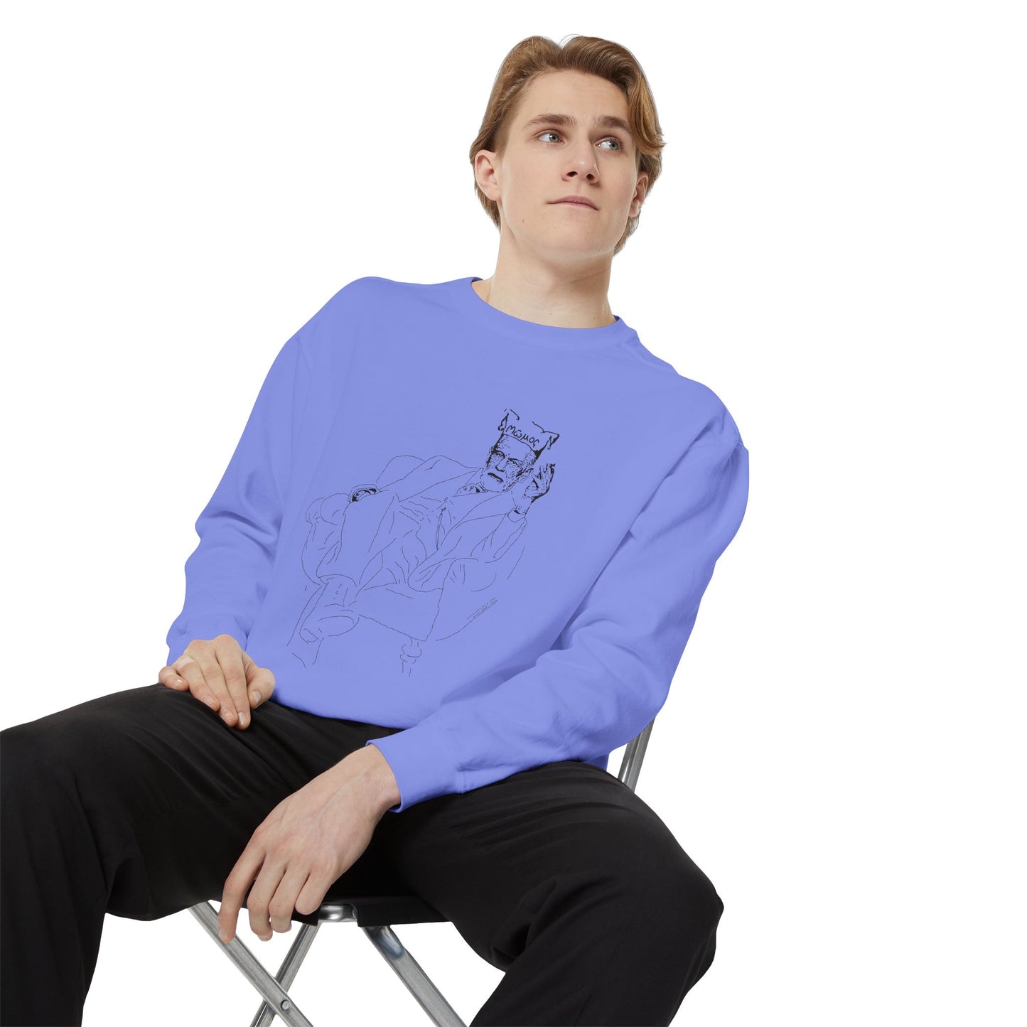 Sketch Mumos - Jester Philosopher - Sweatshirt — Minimal Line Art Crewneck