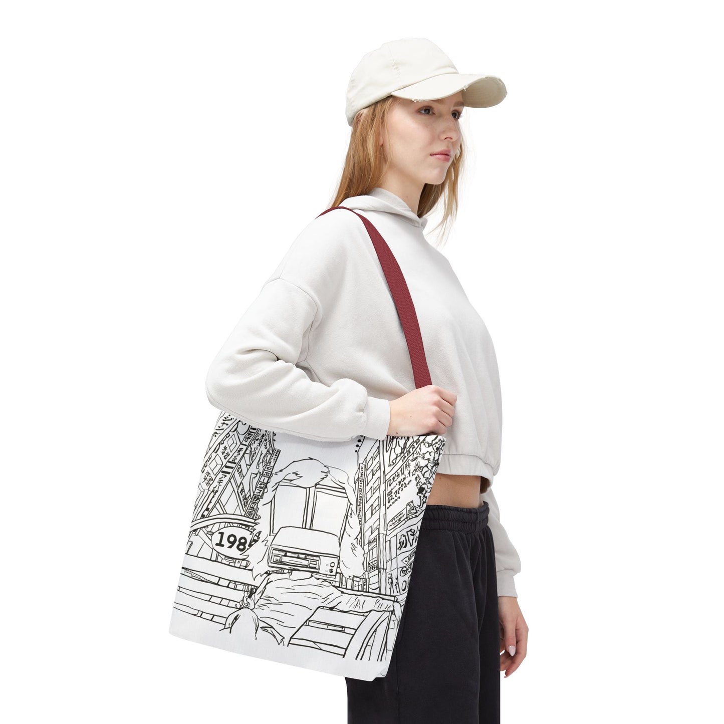8-Track Player in a Digital World - Artistic Tote Bag: Unique, Versatile, Fun, Eco-Friendly, Great for Everyday Use, Gift for Art Lovers, Travel Essential
