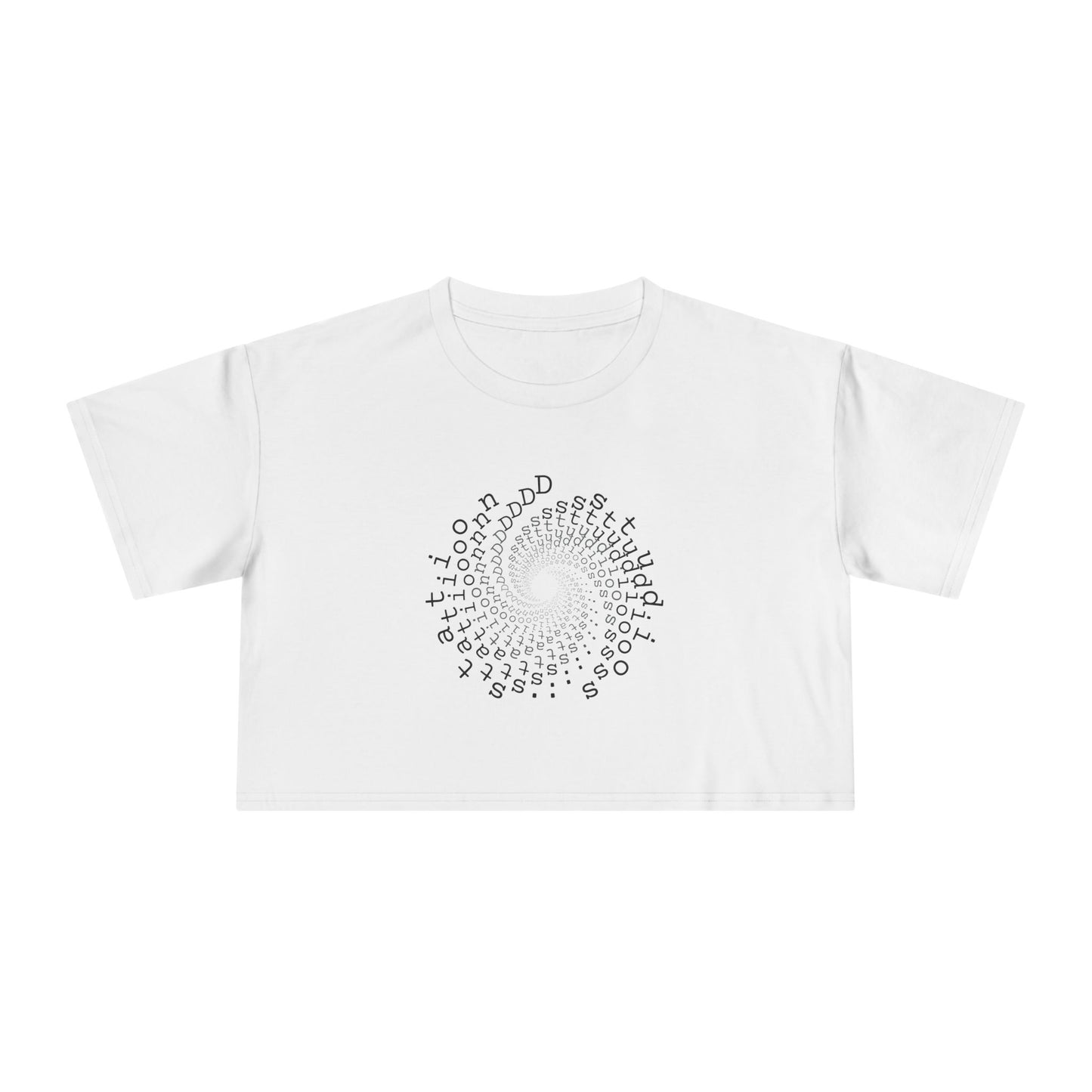 station D studios - Spiral Bloom Women's Crop Tee | Trendy Summer Fashion, Casual Wear, Gift for Her, Festival Outfit, Spiraled Design