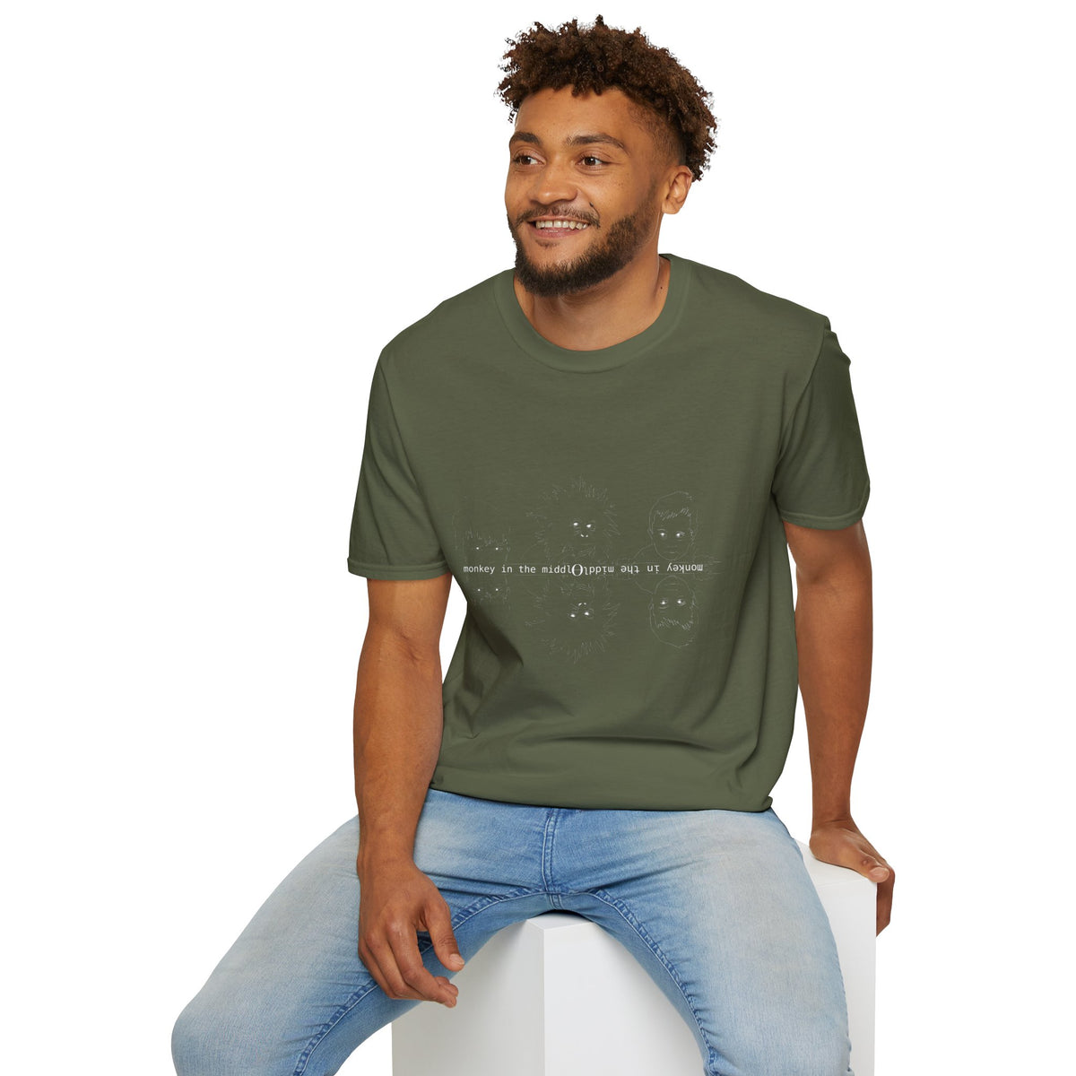 Monkey in the Middle - Unisex Softstyle T-Shirt