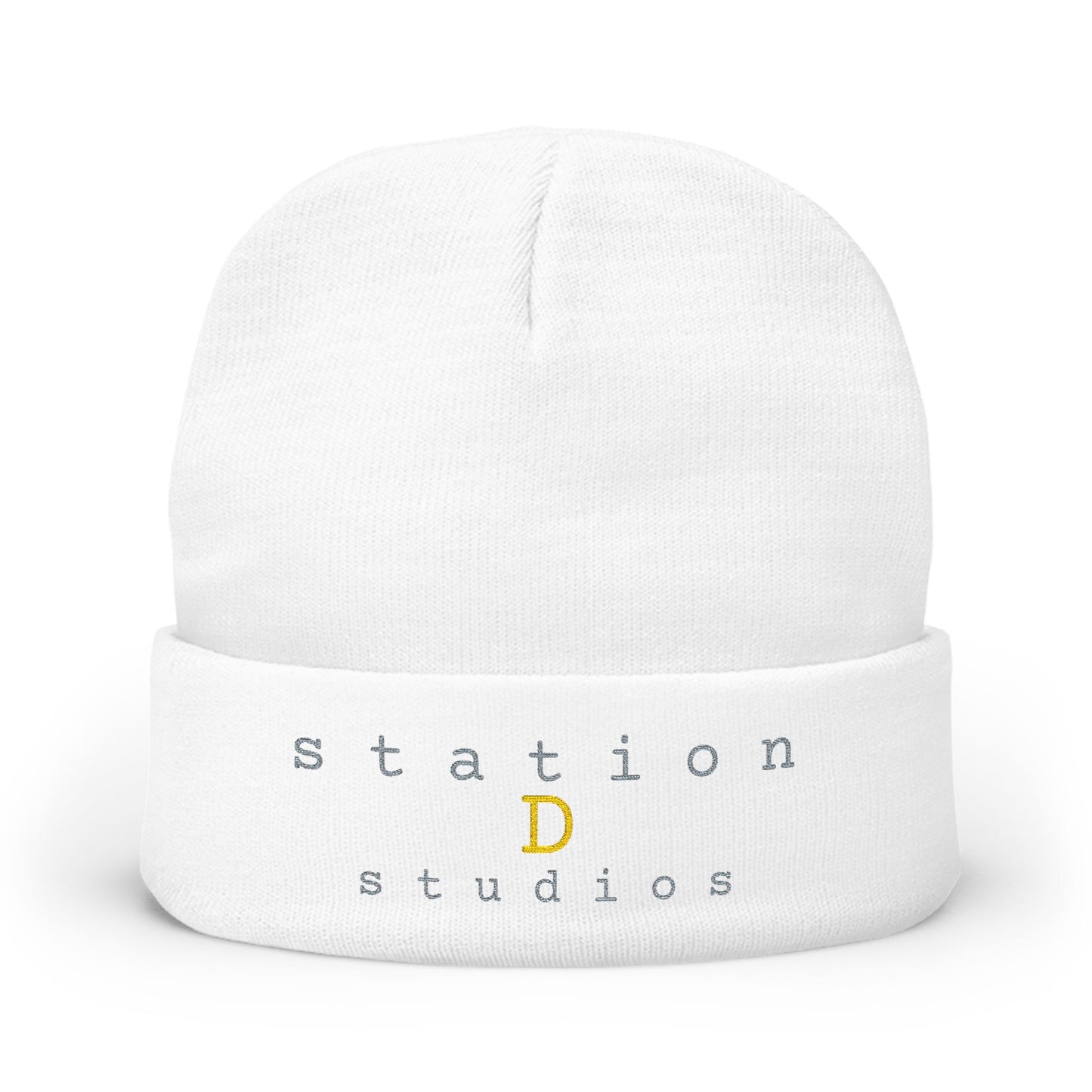 station D studios - Embroidered Knit Beanie - Customizable Winter Hat, Perfect for Cold Weather, Personalized Gift, Cozy Accessory, Stylish Headwear