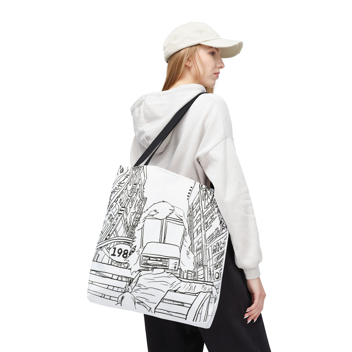 8-Track Player in a Digital World - Artistic Tote Bag: Unique, Versatile, Fun, Eco-Friendly, Great for Everyday Use, Gift for Art Lovers, Travel Essential