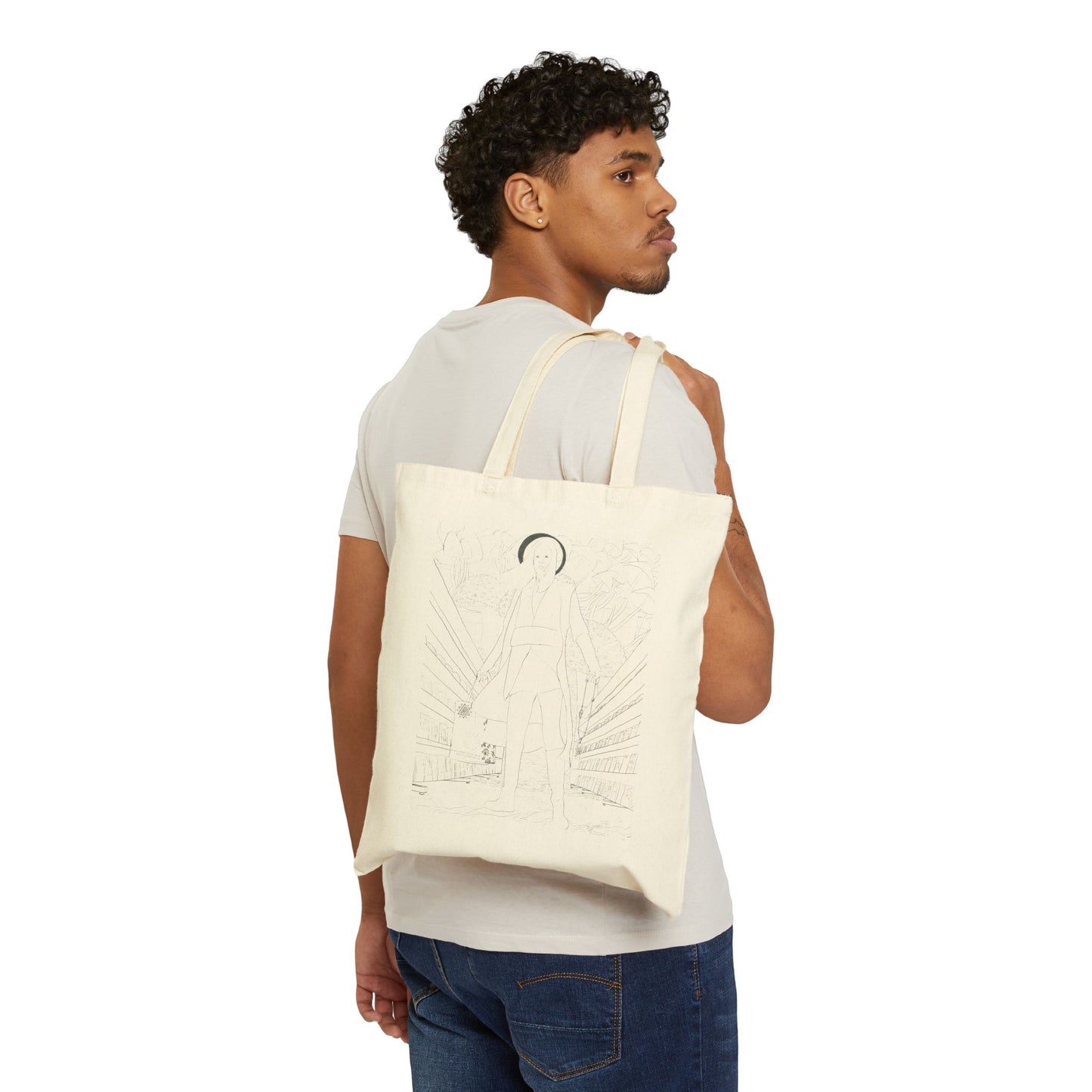 Patron Saint of the Ethereal - Stylish Cotton Canvas Tote Bag for Everyday Use, Eco-Friendly Shopping Bag, Artist Design, Gift for Her, Minimalist Accessories
