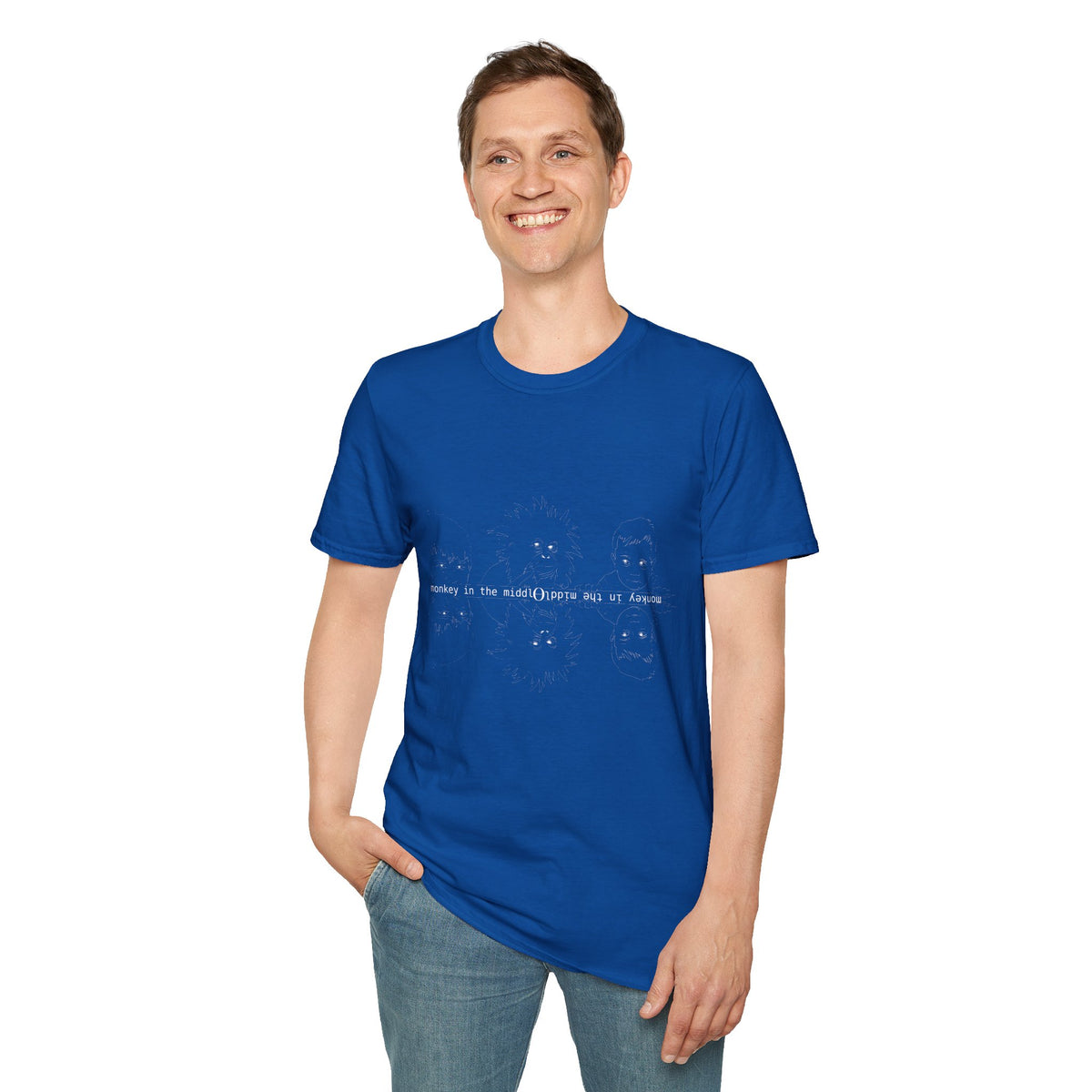 Monkey in the Middle - Unisex Softstyle T-Shirt