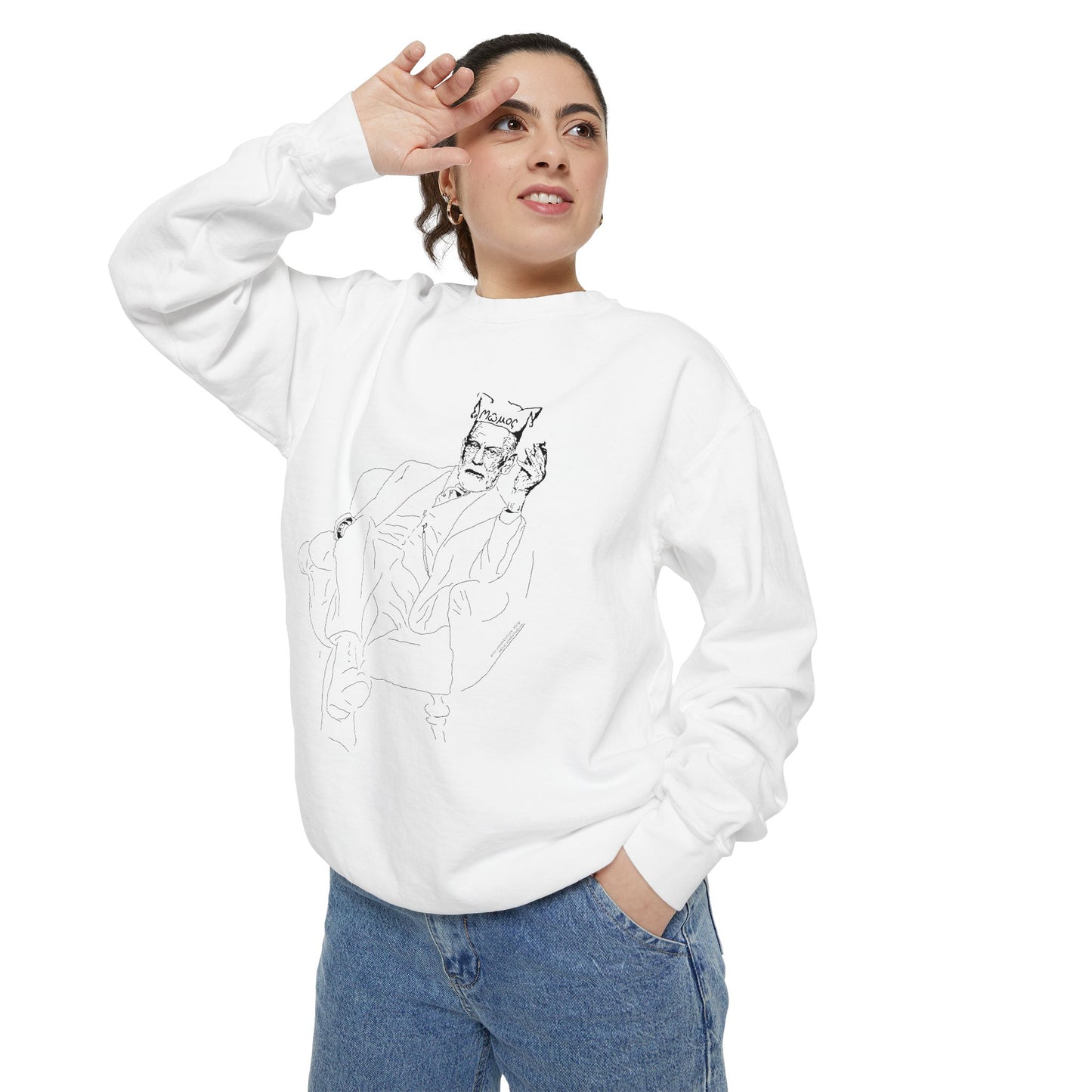 Sketch Mumos - Jester Philosopher - Sweatshirt — Minimal Line Art Crewneck