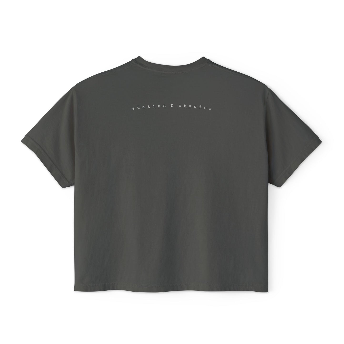 station D studios - Casual Women's Boxy Tee, Comfortable Summer Top, Trendy Graphic Tee, Perfect for Everyday Wear, Stylish Gift Idea