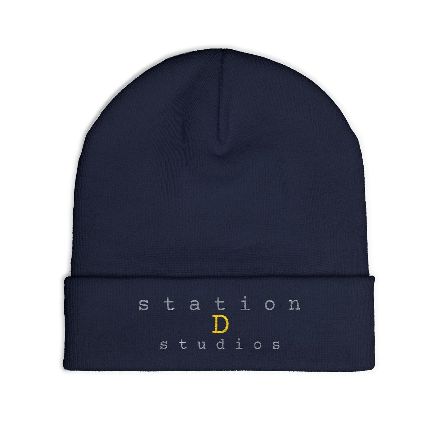 station D studios - Embroidered Knit Beanie - Customizable Winter Hat, Perfect for Cold Weather, Personalized Gift, Cozy Accessory, Stylish Headwear