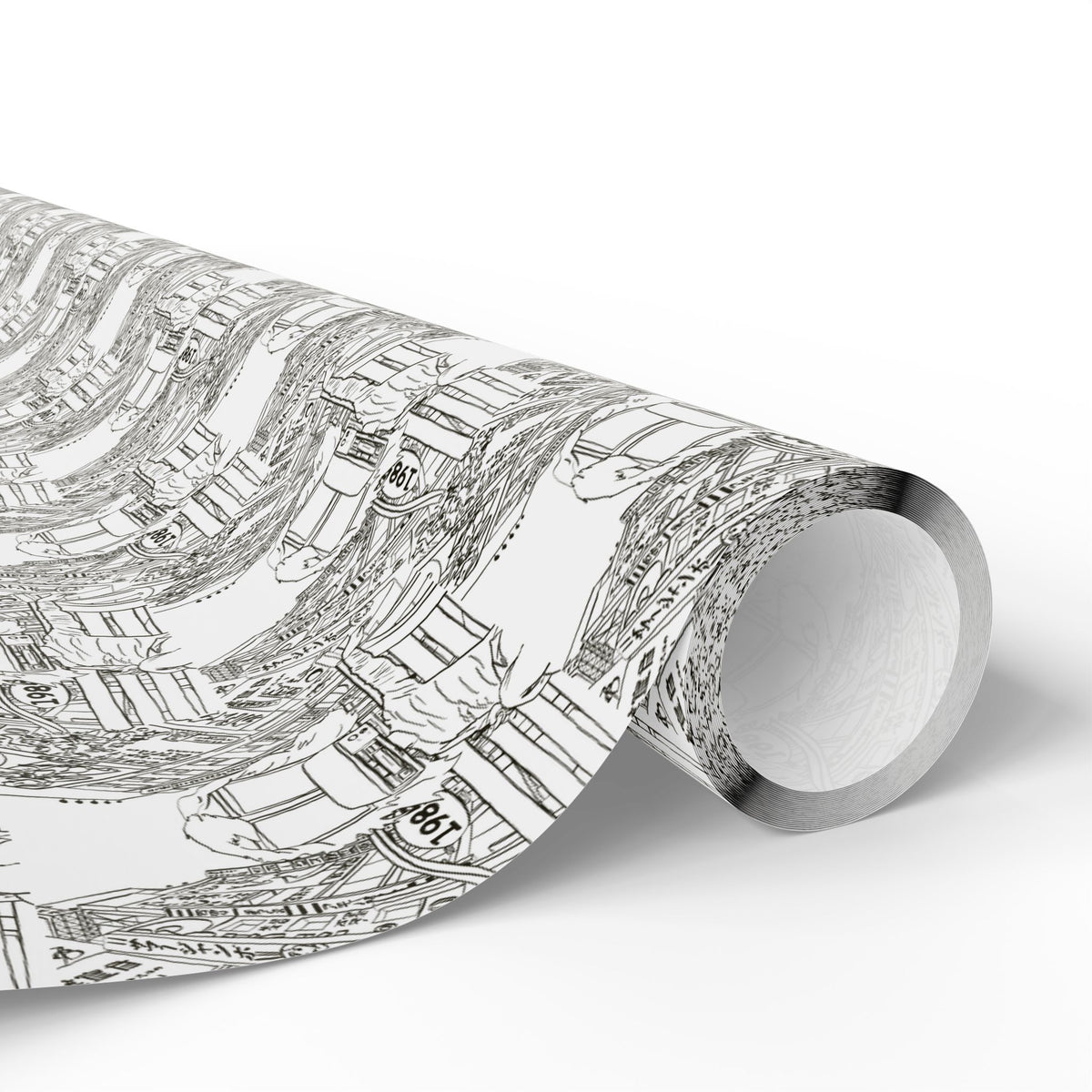 Wrapping Paper — Elegant Black & White Architectural Pattern Gift Wrap