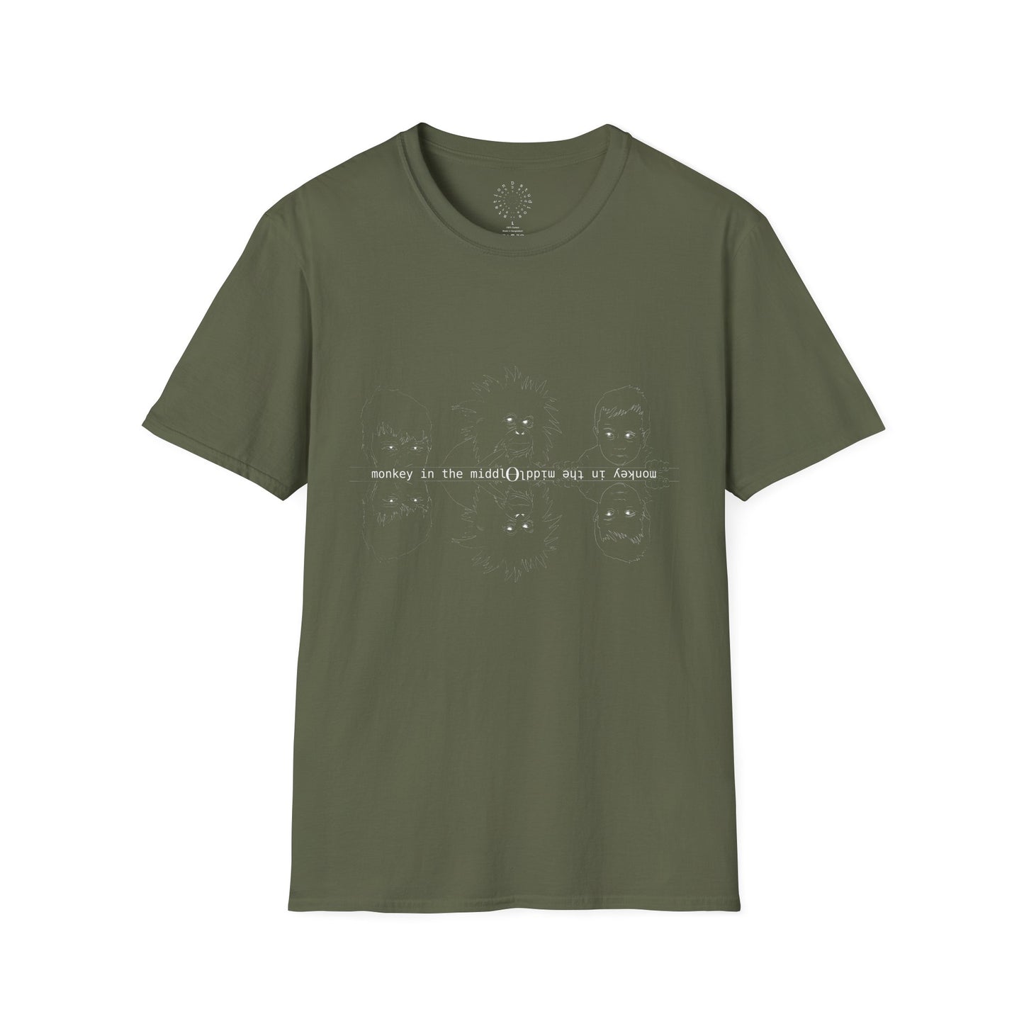 Monkey in the Middle - Unisex Softstyle T-Shirt