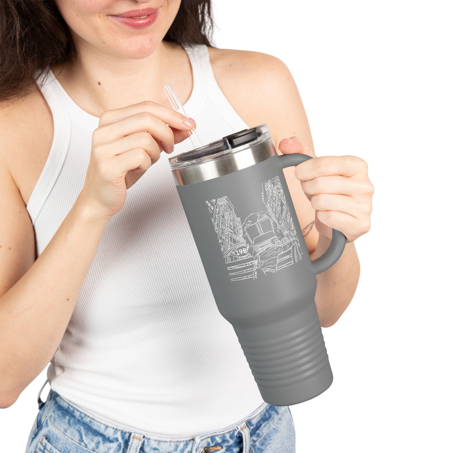 station D studios - Spiral Insulated Travel Mug | 40oz Coffee Cup | Adventure Mug | Personalized Gift | Road Trip Essential | Stainless Steel Tumbler