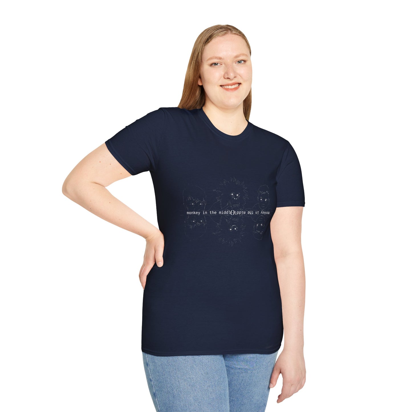 Monkey in the Middle - Unisex Softstyle T-Shirt