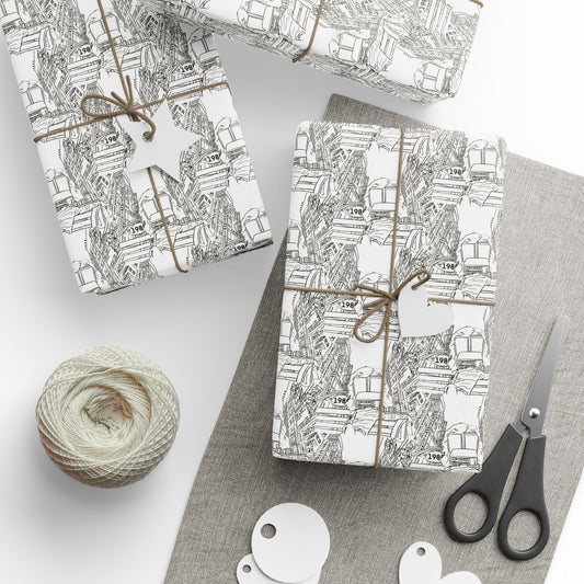 Wrapping Paper — Elegant Black & White Architectural Pattern Gift Wrap
