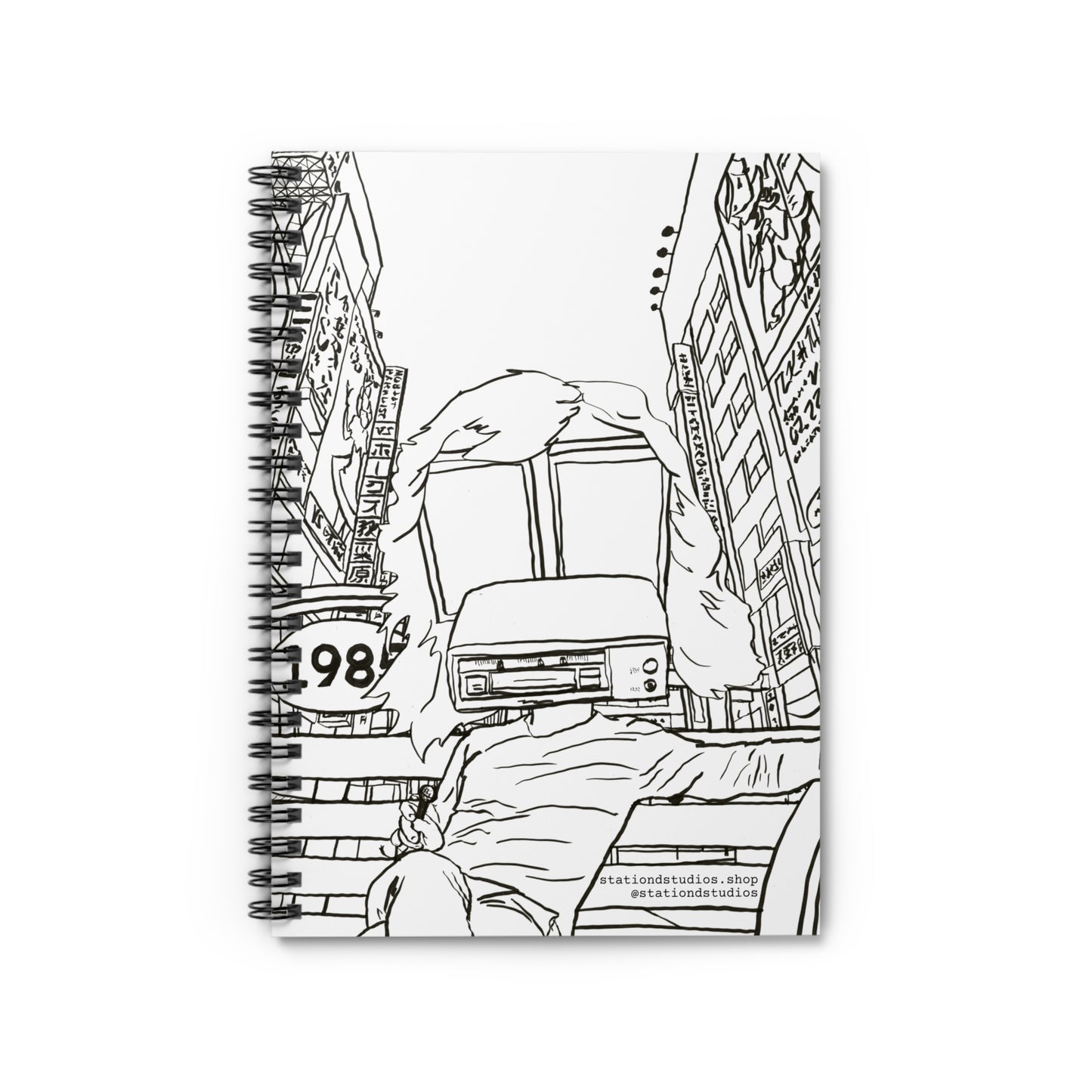 8-Track Player in a Digital World Spiral Notebook - Ruled Line