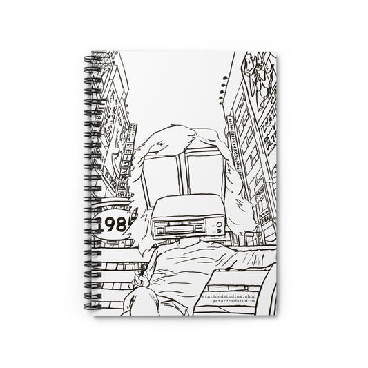 8-Track Player in a Digital World Spiral Notebook - Ruled Line